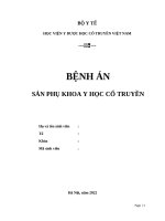 Bệnh án Sản YHCT - Bệnh án hậu sản