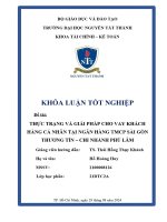 Thực trạng và giải pháp cho vay khách hàng cá nhân tại ngân hàng tmcp sài gòn thương tín   chi nhánh phú lâm