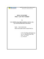 Báo cáo sơ bộ thực tập tốt nghiệp tại văn phòng Đại diện rudolf lietz, inc  tại thành phố hồ chí minh