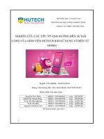 Nghiên cứu các yếu tố ảnh hưởng Đến sự hài lòng của sinh viên hutech khi sử dụng ví Điện tử momo