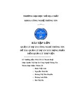 Bài tập lớn quản lý dự án công nghê thông tin Đề tài  quản lý dự án xây dựng phần mềm quản lý thư viện