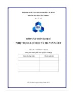 Báo cáo thí nghiệm nhiệt Động lực học và truyền nhiệt