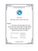 Xây dựng ứng dụng học máy svm dùng thư viện mllib trong spark trong bài toán phân loại dữ liệu trên hệ thống dữ liệu phân tán hdfs