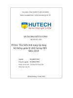 Đề tài  tìm hiểu tình trạng áp dụng hệ thống quản lý chất lượng iso 9001 2015