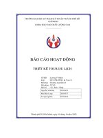 Báo cáo hoạt Động thiết kế tour du lịch
