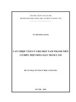 Can thiệp tâm lý cho một nam thanh niên có biểu hiện rối loạn trầm cảm