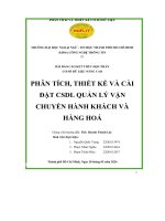 Phân tích, thiết kế và cài Đặt csdl quản lý vận chuyển hành khách và hàng hoá