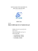 Báo cáo Đề tài  phần mềm quản lý khách sạn