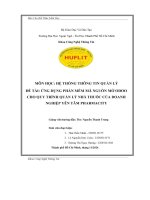 Ứng dụng phần mềm mã nguồn mở odoo cho quy trình quản lý nhà thuốc của doanh nghiệp yên tâm