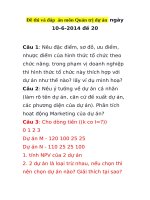 Đề thi và Đáp  Án môn quản trị dự Án  năm 2014