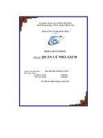 Báo cáo cuồi kỳ Đề tài  quản lý nhà sách