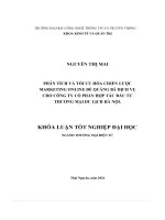 Phân tích và tối ưu hóa chiến lược marketing online Để quảng bá dịch vụ cho công ty cổ phần hợp tác Đầu tư thương mại du lịch hà nội