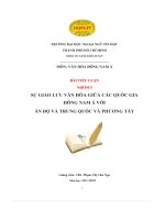 Bài tiểu luận nhóm 5 sự giao lưu văn hóa giữa các quốc gia Đông nam á với ấn Độ và trung quốc và phương tây