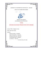 Report for subject data mining and application topic movies success prediction for cinema