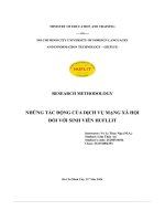Research methodology những tác Động của dịch vụ mạng xã hội Đối với sinh viên hufllit
