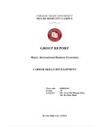 Group report major  international business economics career skills development