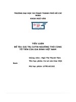 Tiểu luận Đề tài  giá trị cutín ngưỡng thờ cúng tổ tiên của gia Đình việt nam