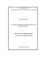 Xây dựng hệ thống chấm công bằng nhận diện khuôn mặt Đồ án tốt nghiệp Đại học