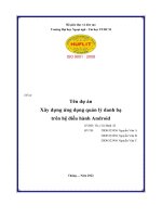 Tên dự án xây dựng ứng dụng quản lý danh bạ trên hệ Điều hành android