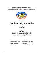 Quản lý dự án phần mềm Đề tài quản lý dự án phần mềm website bán quần áo