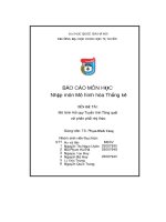 Báo cáo môn học nhập môn mô hình hóa thống kê tên Đề tài  mô hình hồi quy tuyến tính tổng quát với phân phối nhị thức