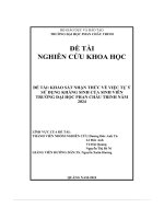 Đề tài  khảo sát nhận thức về việc tự ý sử dụng kháng sinh của sinh viên trường Đại học phan châu trinh năm 2024