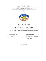 Bài tập lớn môn quản lý dự án phần mềm Đề tài  quản lý dự án xây dựng phần mềm quản lý thư viện