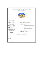 Bài tập lớn xây dựng phần mềm quản lý hệ thống khách sạn