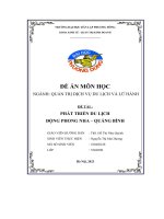 Đề án môn học  ngành  quản trị dịch vụ du lịch và lữ hành Đề tài   phát triển du lịch Động phong nha – quảng bình