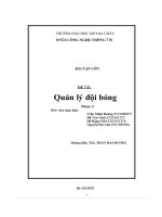 Bài tập lớn Đề tài  quản lý Đội bóng