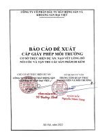 Báo cáo Đề xuất cấp giấy phép môi trường cho dự Án nạo vét lòng hồ núi cốc và tận thu các sản phẩm Đi kèm