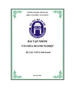 Bài tập nhóm văn hóa doanh nghiệp  Đề tài  triết lý kinh doanh