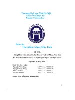 Dùng phần mềm cisco packet tracer thiết kế mạng máy tính có topo gồm 04 router, các bộ chuyển mạch, mỗi bộ chuyển mạch có 02 máy tính