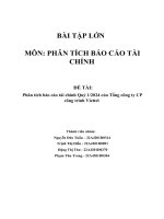 Phân tích báo cáo tài chính quý 1:2024 của tổng công ty cp công trình viettel