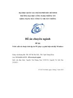 Đồ án chuyên ngành Đề tài  trích xuất các thuộc tính tập tin pe phục vụ phát hiện mã Độc windows