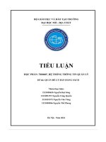Tiểu luận học phần  7080605 hệ thống thông tin quản lý Đề tài  quản Đề lý bán hàng sách