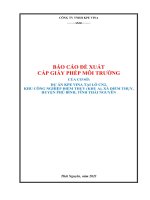 Báo cáo Đề xuất cấp giấy phép môi trường trên trang thông tin Điện tử của cơ sở dự Án kpe vina tại lô cn2 kcn Điềm thụy (khu a)