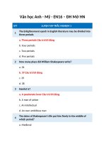 Trắc nghiệm Văn học Anh Mỹ EN16 ĐH Mở HN