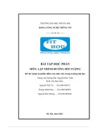 Lập trình hướng Đối tượng Đề tài  quản lý phiếu Điểm của sinh viên trong trường Đại học