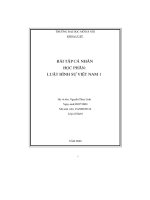 Bài tập cá nhân học phần  luật hình sự việt nam 1