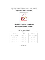 Tiểu luận môn at&bm httt Đề tài  giao thức bảo mật ssh