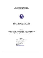 Quản lý thông tin bảo hành thiết bị Đã bán ra của một công ty kinh doanh máy tính