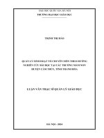 Quản lý sinh hoạt tổ chuyên môn theo hướng nghiên cứu bài học tại các trường mầm non huyện cẩm thủy   tỉnh thanh hóa