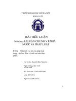 Phân tích vai trò của pháp luật trong việc bao Đảm vệ sinh an toàn thực phẩm