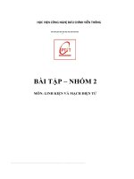 Bài tập – nhóm 2 môn  linh kiện và mạch Điện tử