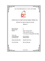 Phân tích và thiết kế hệ thống thông tin Đề tài số 16  quản lý hãng tour du lịch module 3