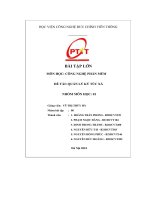 Bài tập lớn  môn học  công nghệ phần mềm  Đề tài  quản lý ký túc xá