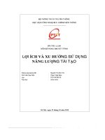 Bài tiểu luận môn kĩ năng thuyết trình lợi ích và xu hướng sử dụng năng lượng tái tạo