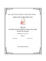 Hệ thống theo dõi thông số trong nhà  nhiệt Độ, Độ ẩm, ánh sáng