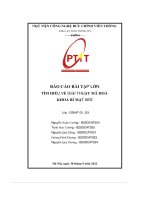 Báo cáo bài tập lớn tìm hiểu về giải thuật mã hoá khoá bí mật aes